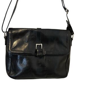 Ashwood English Leather Purse Handbag Crossbody Black Leather Classic
